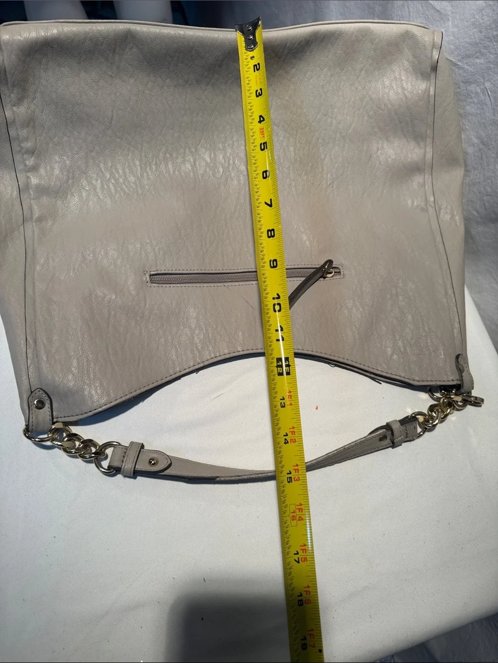 Jessica Simpson Cream Hobo Shoulder Bag with Gold Feather Charm